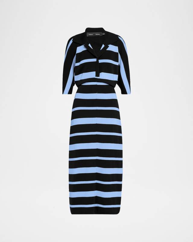 Solana Polo Stripe Superfine Merino Wool Dress